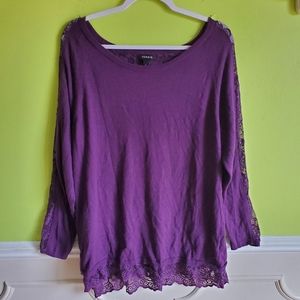 Torrid Purple split back knit sweater size 1x